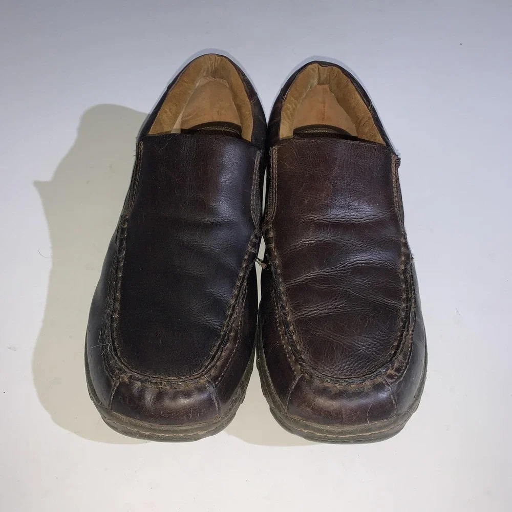 BOC Born Loafers Mens 13 EU 45 Eric Brown Leather Slip On Shoes Comfort BM8033
